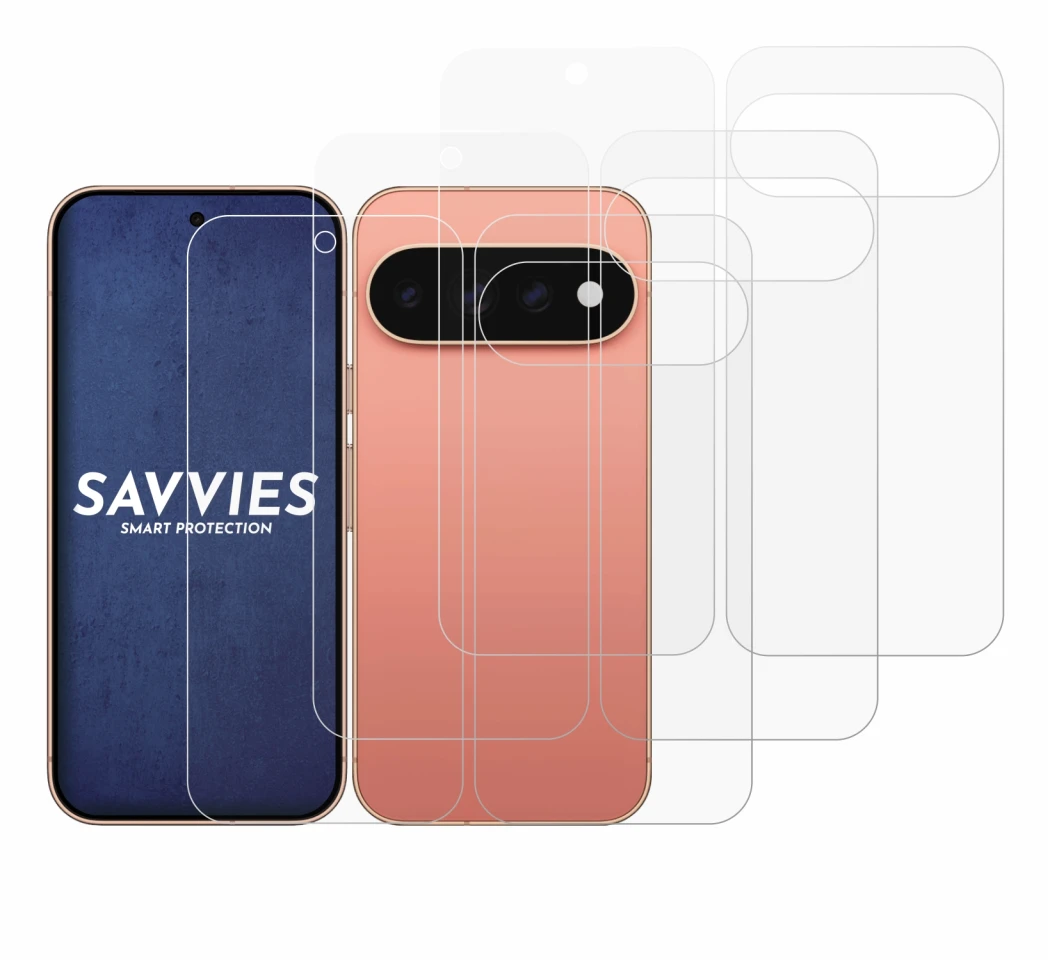 Imagen del dispositivo Google Pixel 11 Pro (Frontal+Trasero) con una amplia variedad de protectores de pantalla.