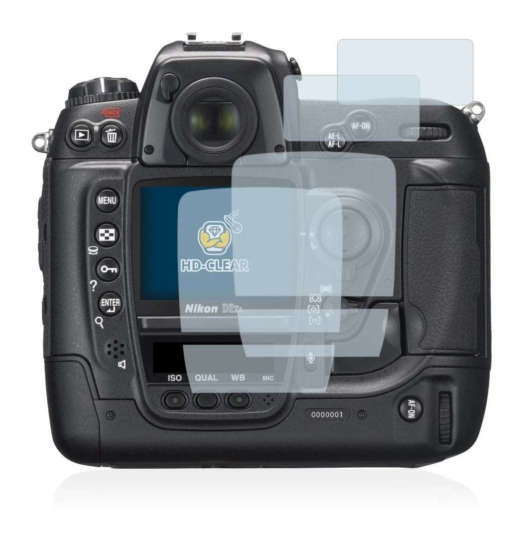 Imagen del dispositivo Nikon D2X con una amplia variedad de protectores de pantalla.