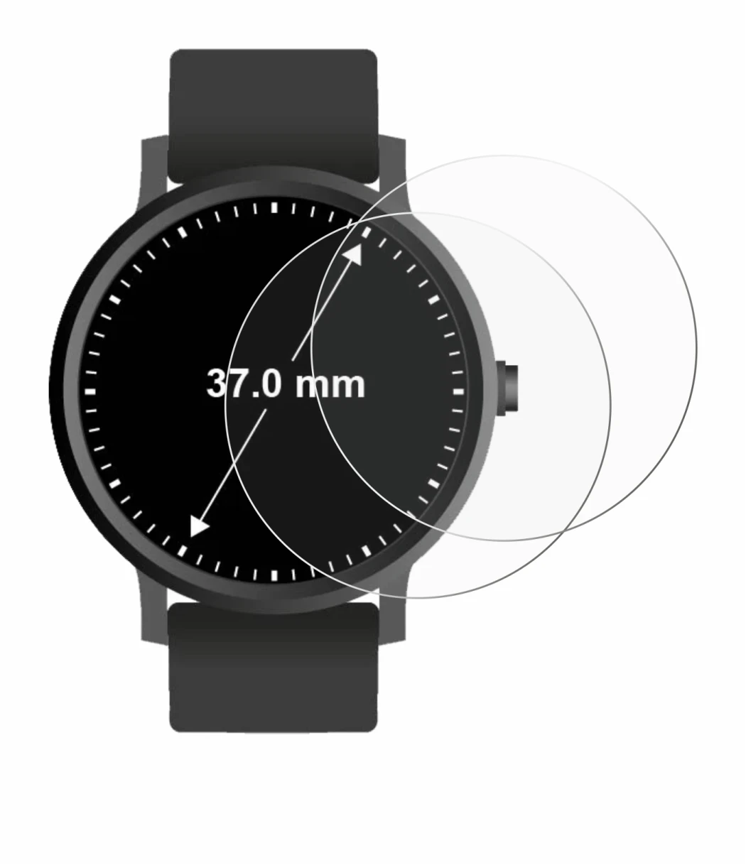 Imagen del dispositivo Relojes (Circular, ø: 37 mm) con una amplia variedad de protectores de pantalla.