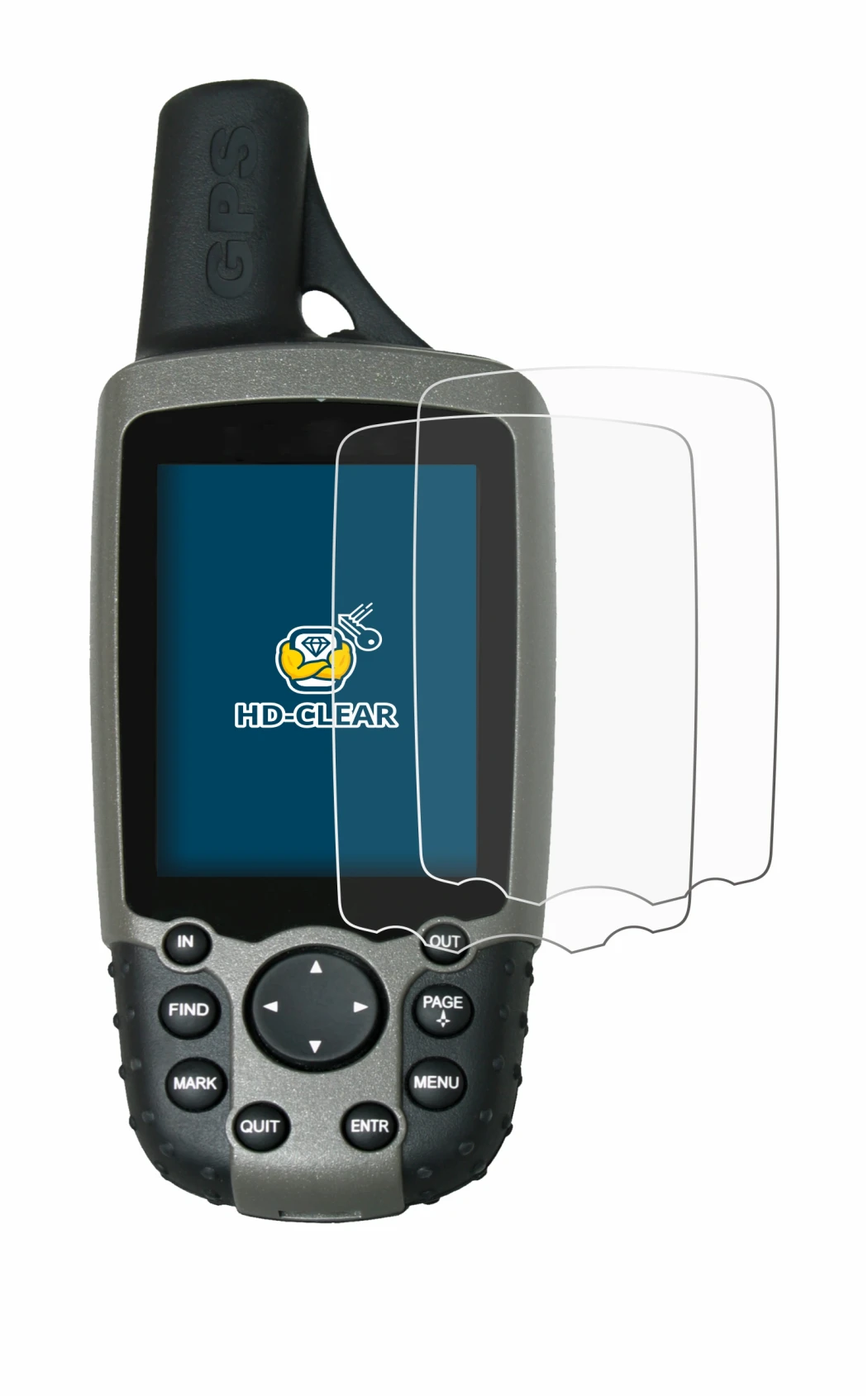 Imagen del dispositivo Garmin GPSMAP 60CSx con una amplia variedad de protectores de pantalla.