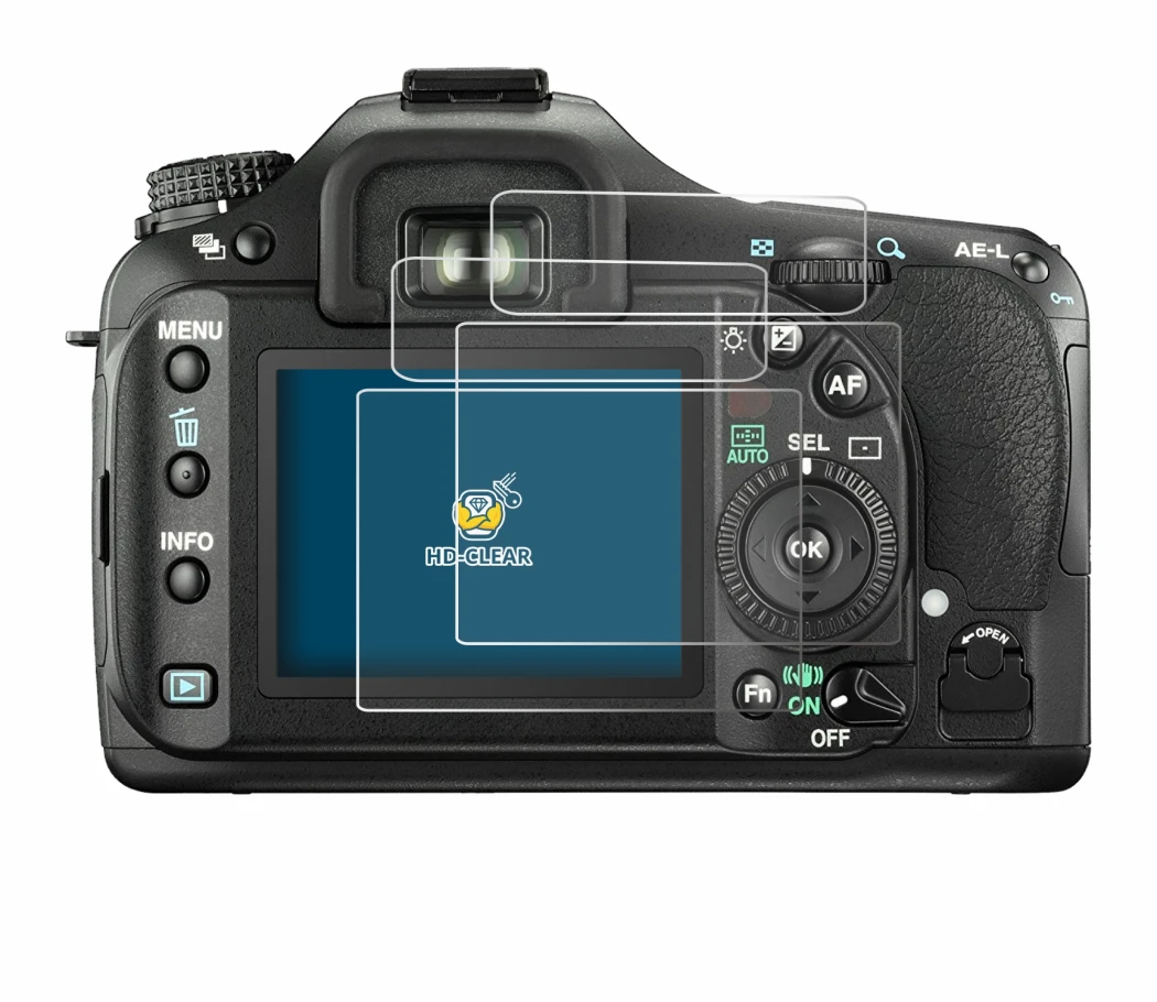 Imagen del dispositivo Pentax K20D con una amplia variedad de protectores de pantalla.