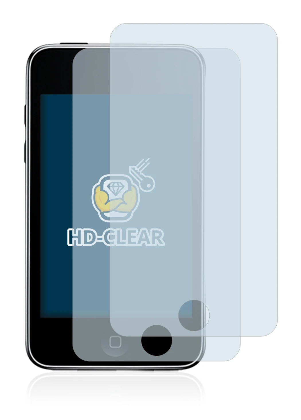 Imagen del dispositivo Apple iPod Touch (2a Gen.) con una amplia variedad de protectores de pantalla.