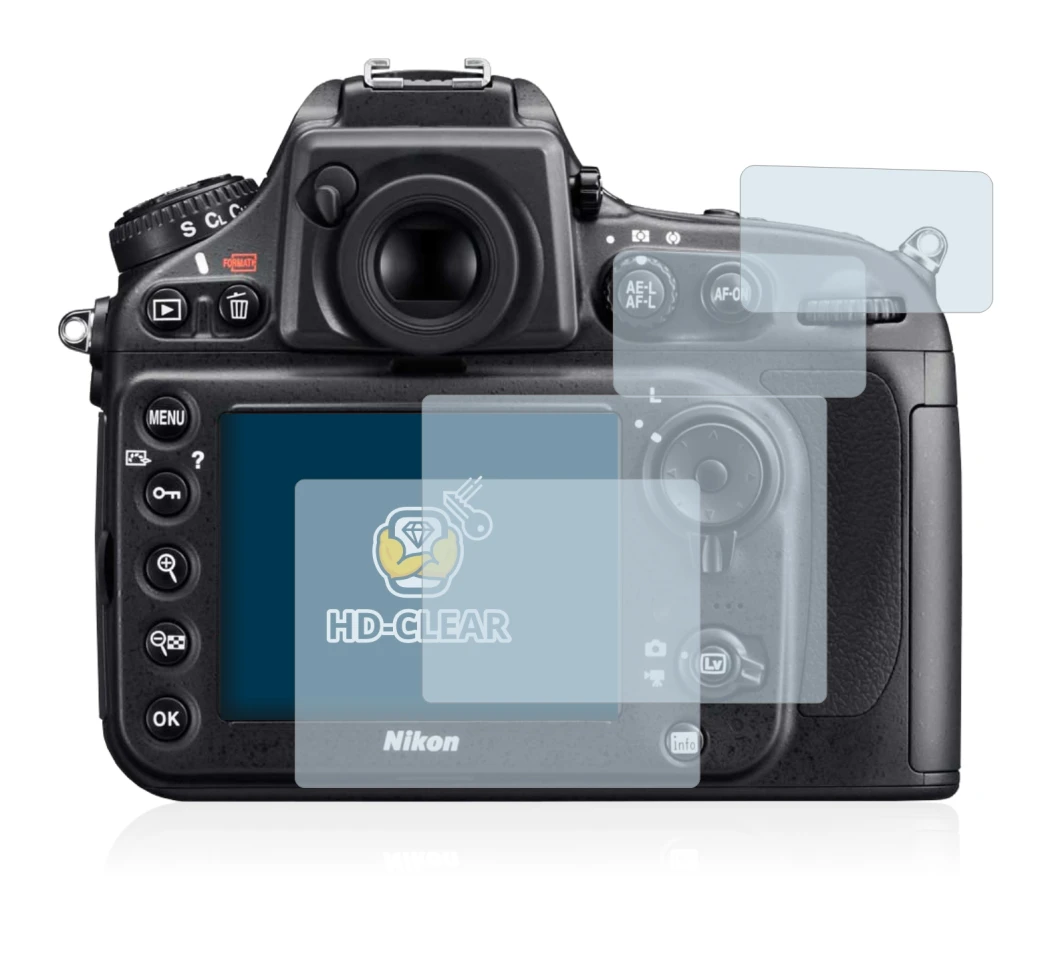 Imagen del dispositivo Nikon D800 con una amplia variedad de protectores de pantalla.