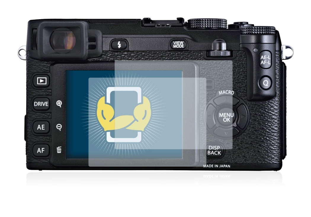 Imagen del dispositivo Fujifilm X-E1 con una amplia variedad de protectores de pantalla.