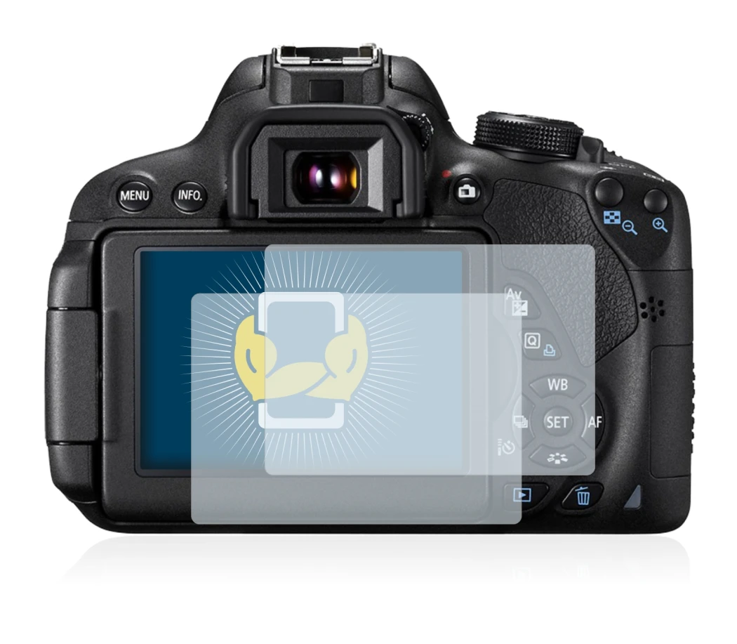 Imagen del dispositivo Canon EOS 700D con una amplia variedad de protectores de pantalla.