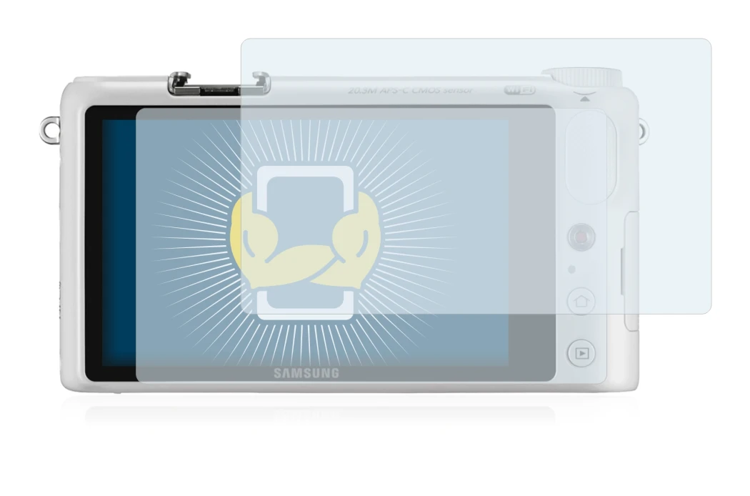 Imagen del dispositivo Samsung NX2000 con una amplia variedad de protectores de pantalla.