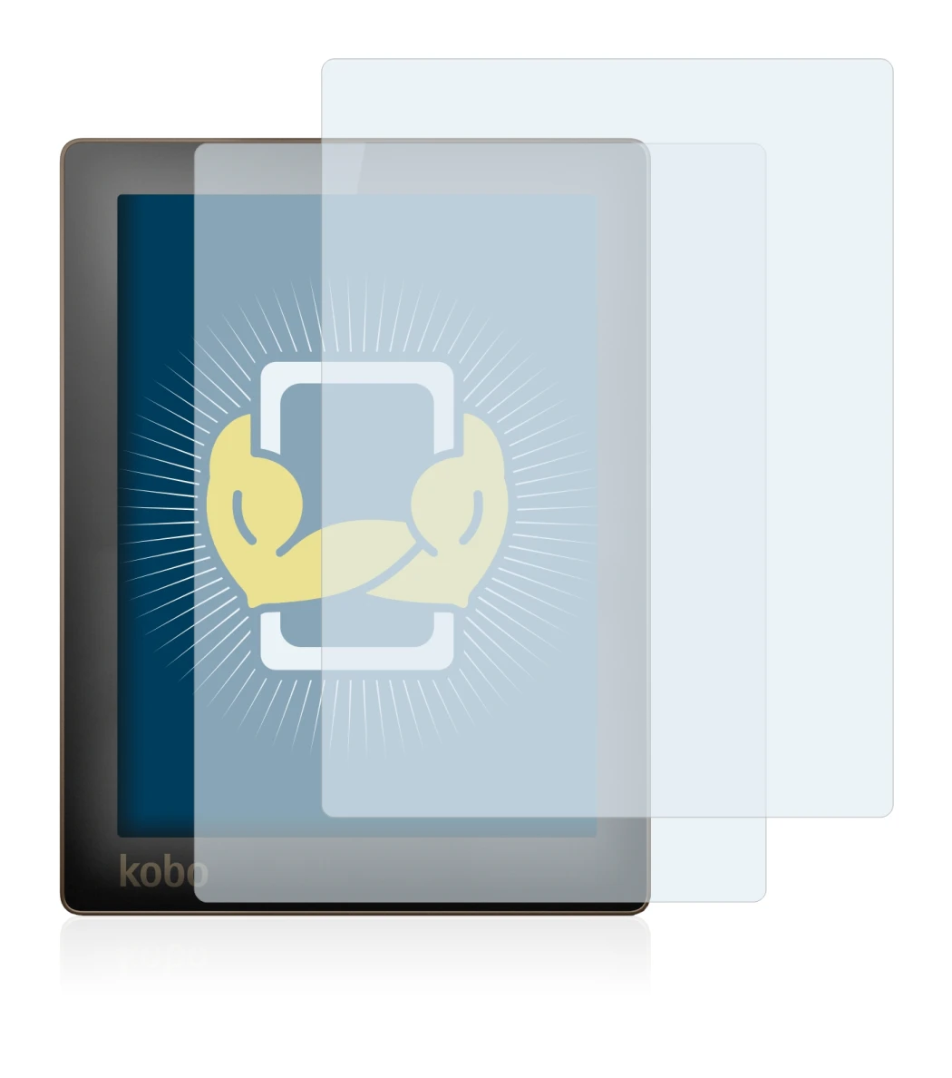 Imagen del dispositivo Kobo Aura con una amplia variedad de protectores de pantalla.