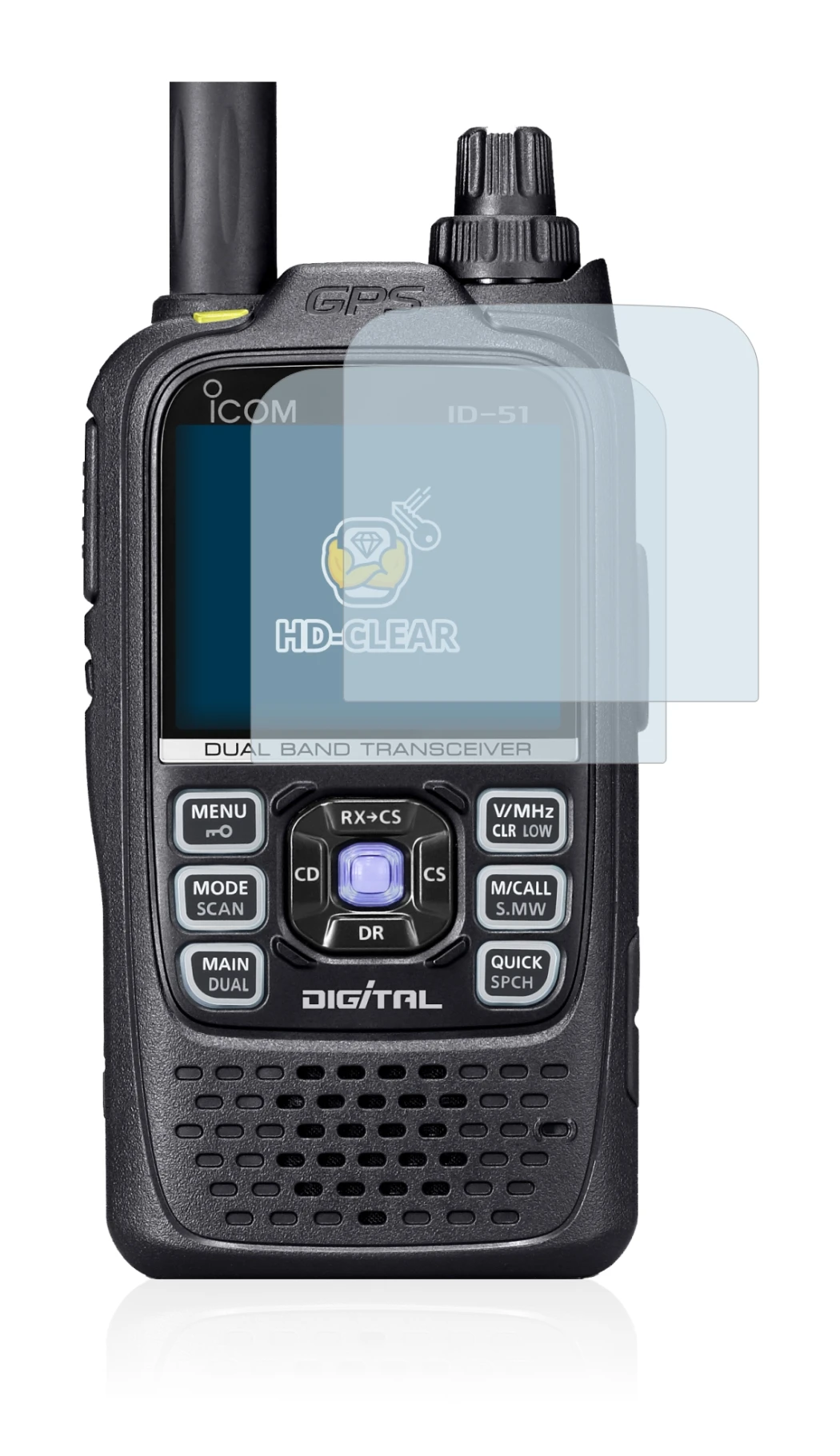 Imagen del dispositivo Icom ID-51 con una amplia variedad de protectores de pantalla.
