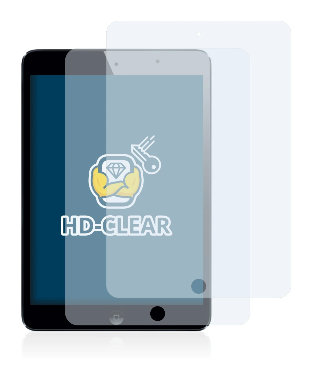 Imagen del dispositivo Apple iPad Mini 2 2013 con una amplia variedad de protectores de pantalla.