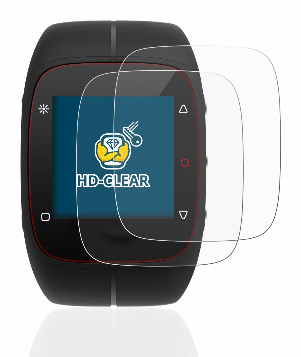 Imagen del dispositivo Polar M400 con una amplia variedad de protectores de pantalla.