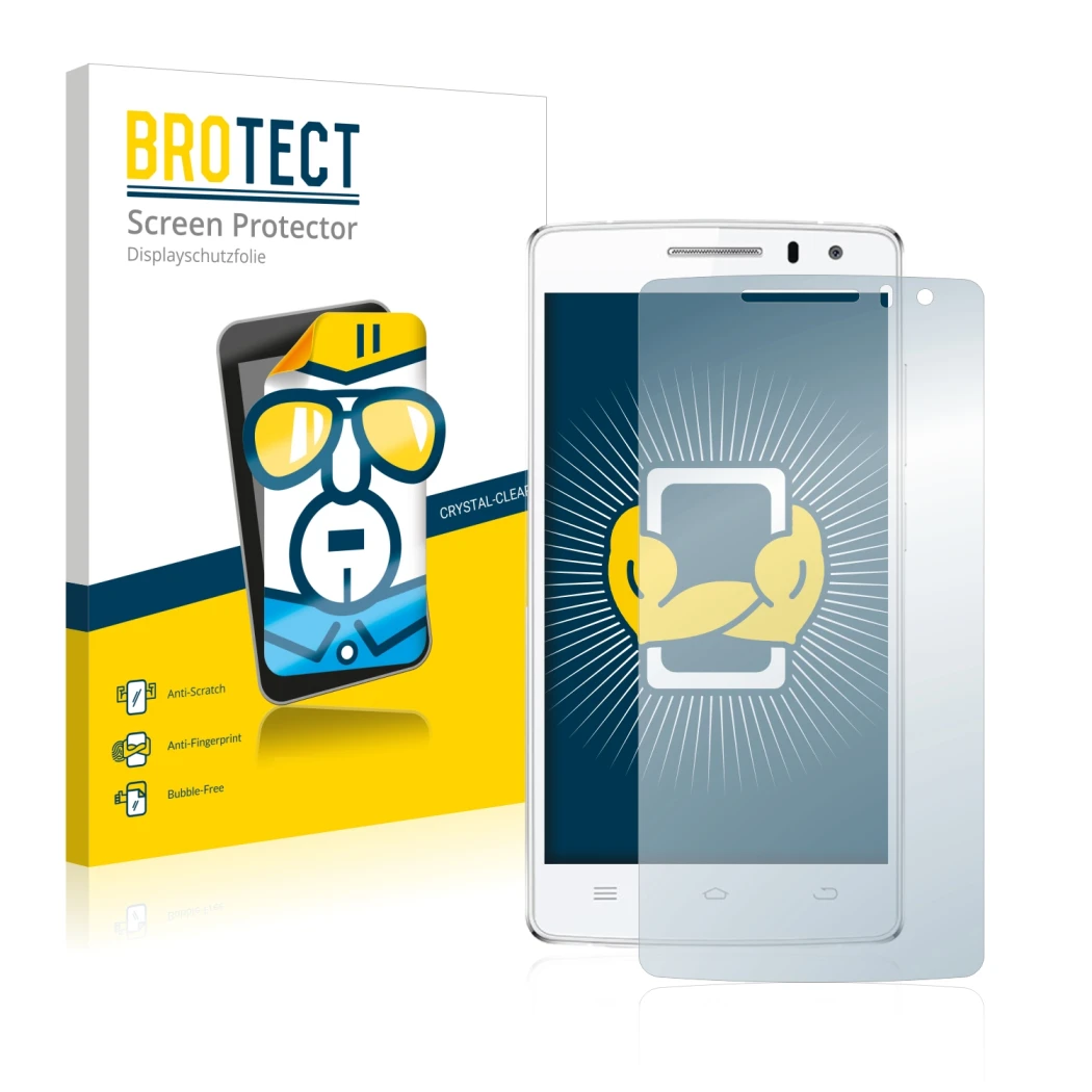 Parte frontal de un envase de producto con el logotipo de la marca BROTECT. Al lado se muestra el dispositivo THL 2015 con su 