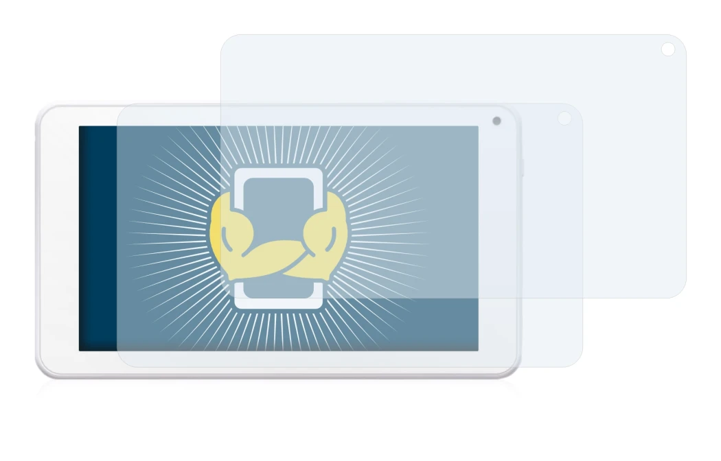 Imagen del dispositivo BigBen Unity Tab 7 con una amplia variedad de protectores de pantalla.
