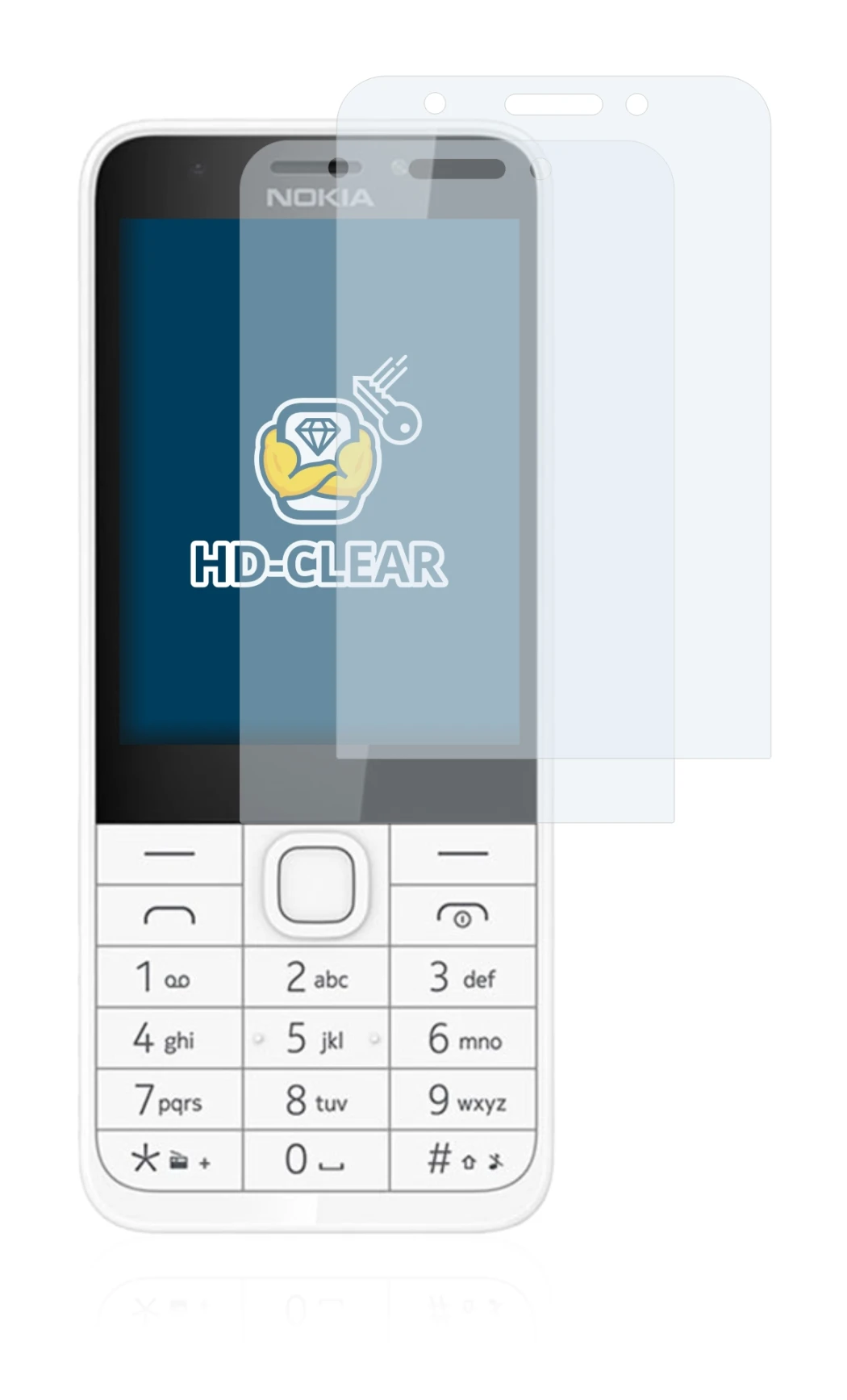 Imagen del dispositivo Nokia 230 con una amplia variedad de protectores de pantalla.