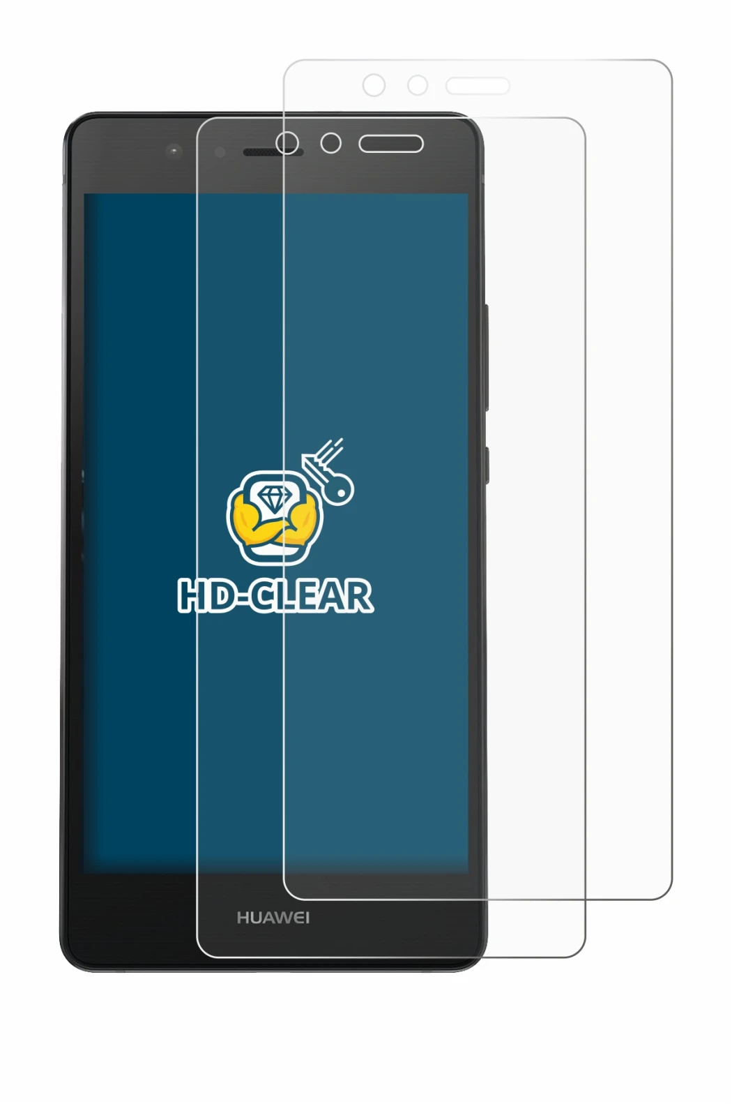 Imagen del dispositivo Huawei P9 con una amplia variedad de protectores de pantalla.