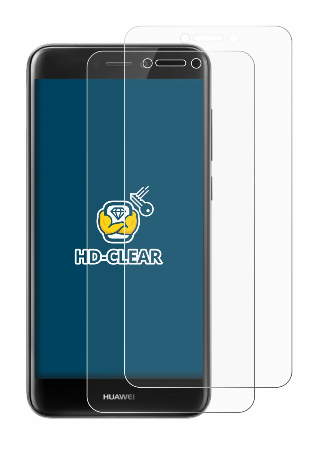 Imagen del dispositivo Huawei P8 Lite 2017 con una amplia variedad de protectores de pantalla.