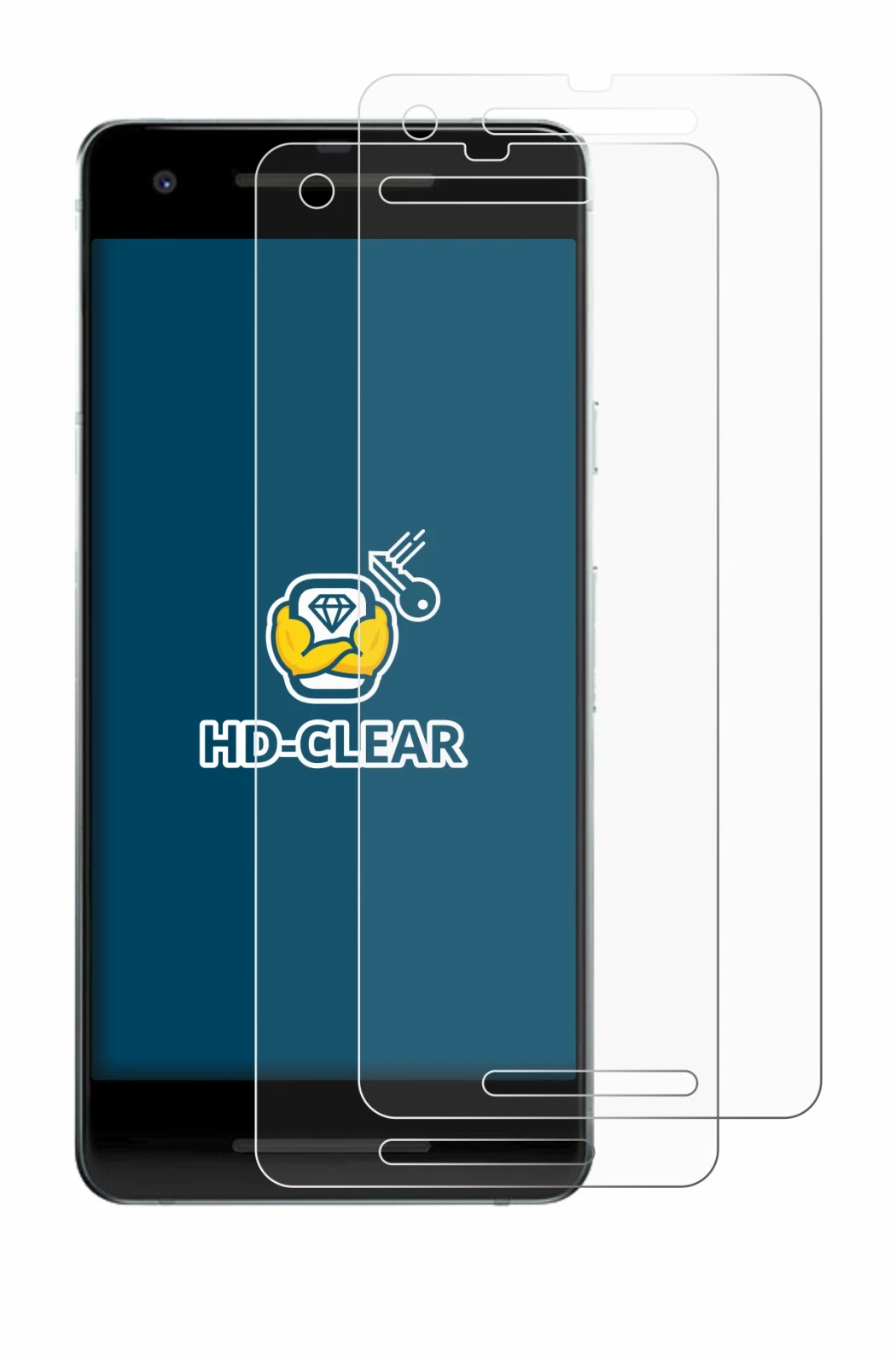 Imagen del dispositivo Google Pixel 2 con una amplia variedad de protectores de pantalla.