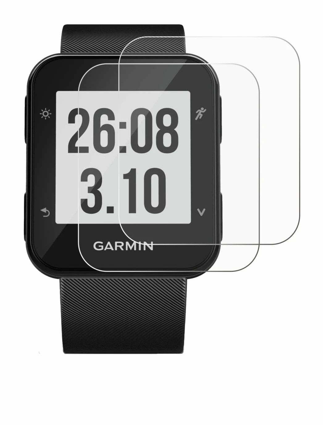 Imagen del dispositivo Garmin Forerunner 30 con una amplia variedad de protectores de pantalla.