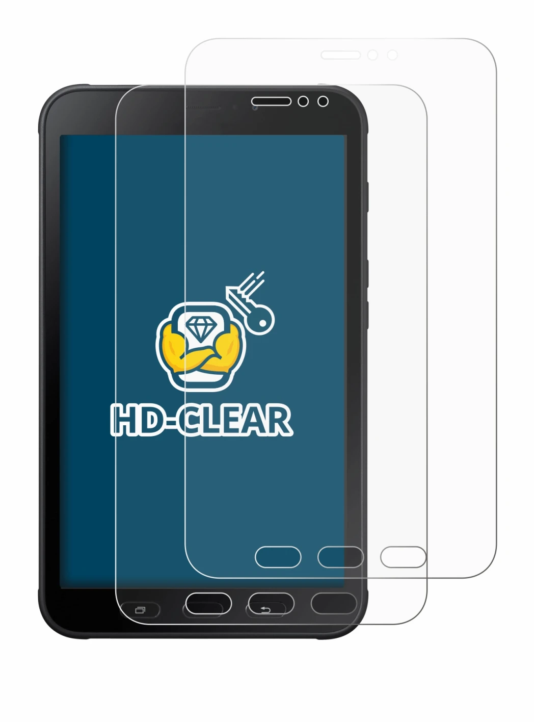 Imagen del dispositivo Samsung Galaxy Tab Active 2 con una amplia variedad de protectores de pantalla.
