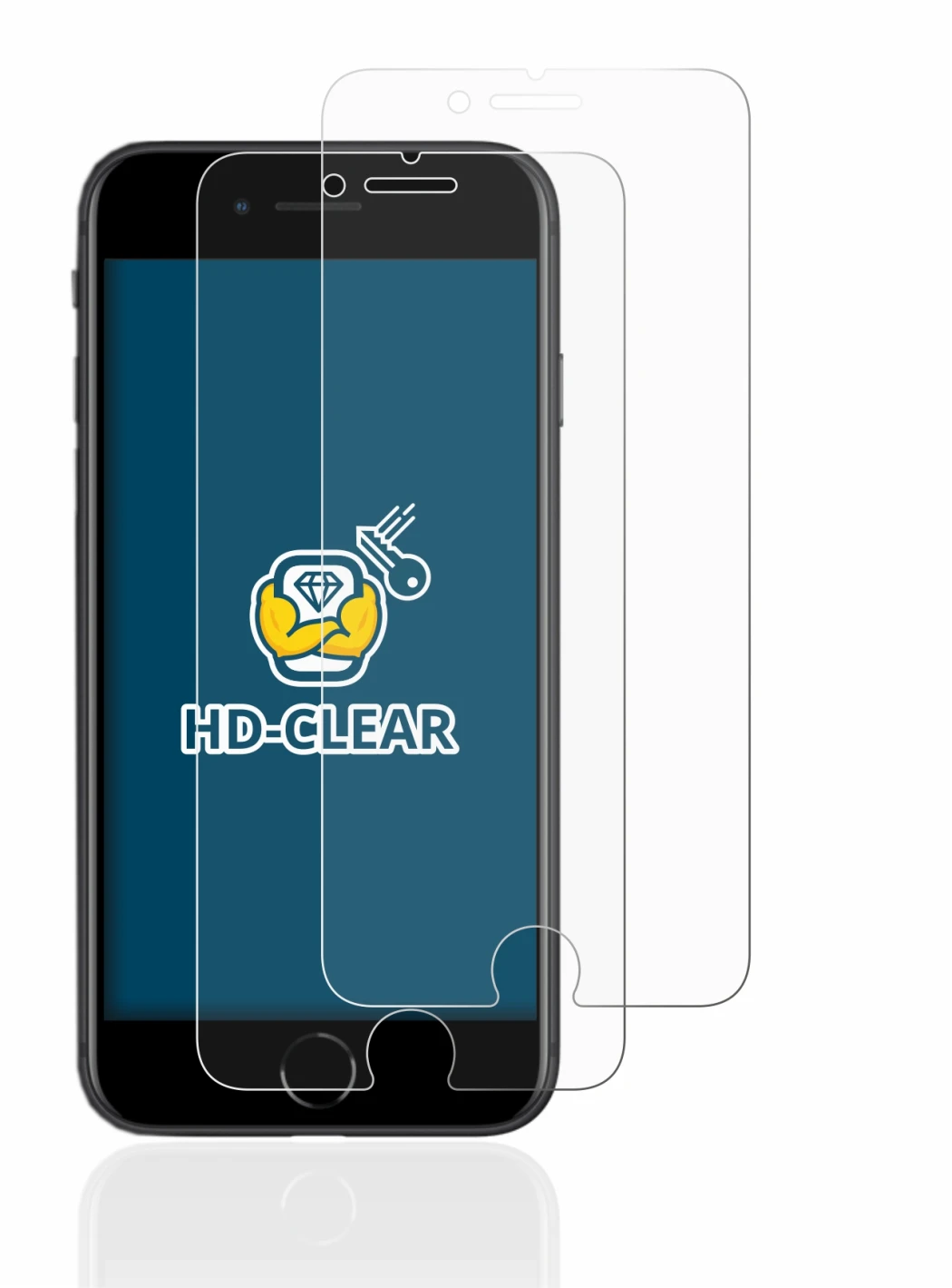 Imagen del dispositivo Apple iPhone SE 2 2020 con una amplia variedad de protectores de pantalla.