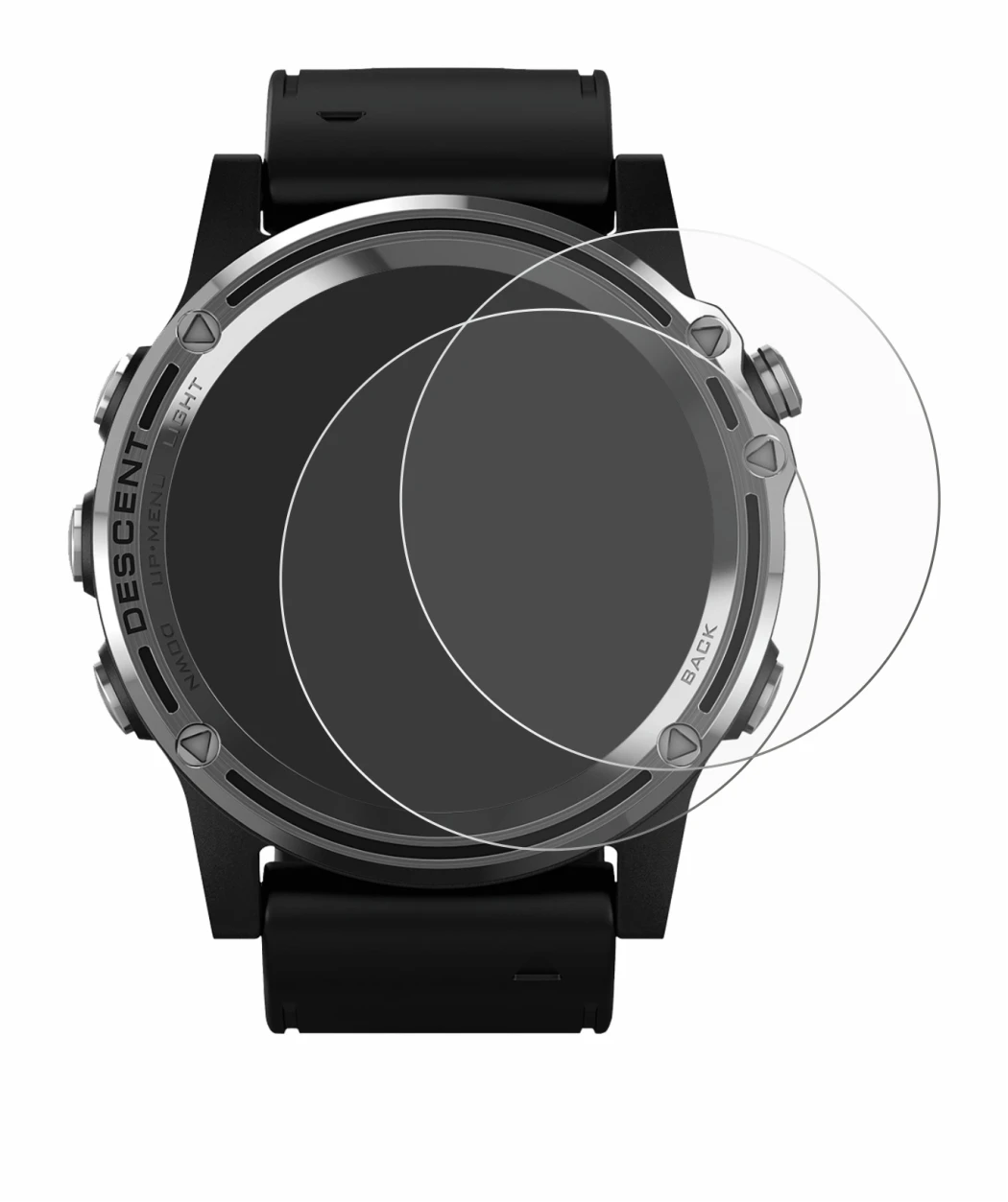 Imagen del dispositivo Garmin Descent Mk1 con una amplia variedad de protectores de pantalla.