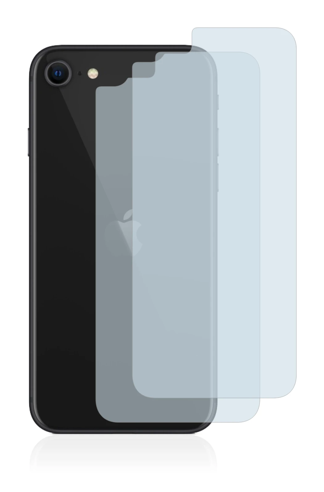 Imagen del dispositivo Apple iPhone SE 2 2020 (Trasera) con una amplia variedad de protectores de pantalla.