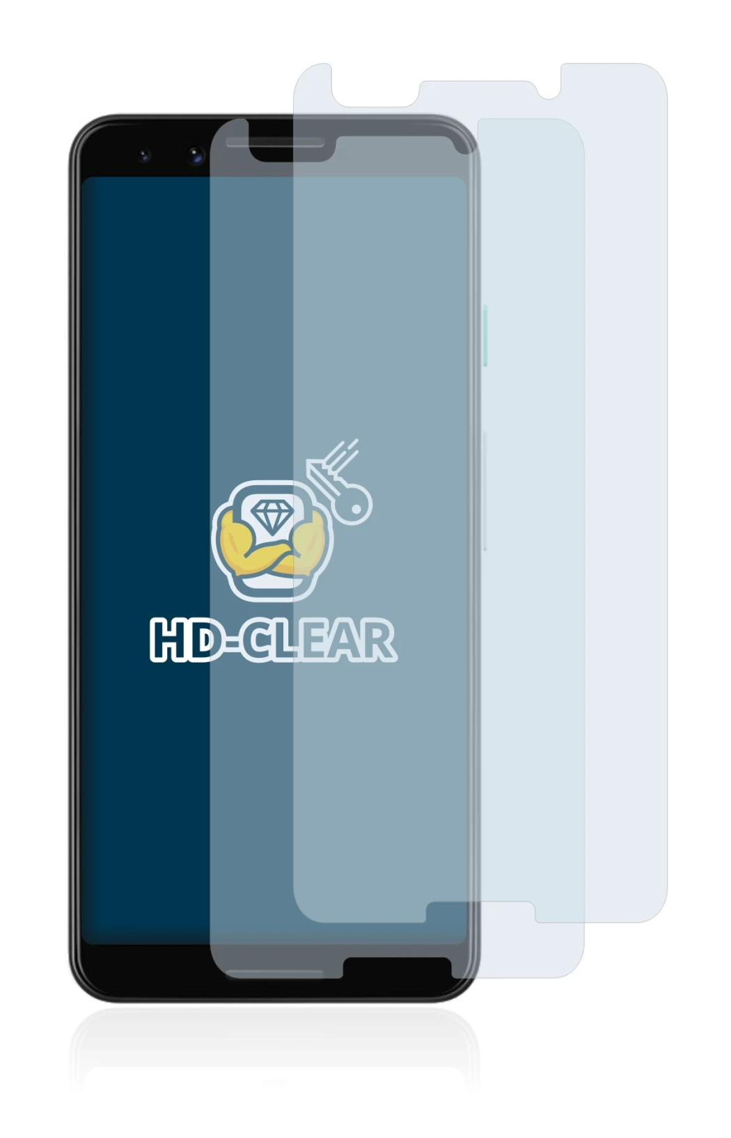Imagen del dispositivo Google Pixel 3 con una amplia variedad de protectores de pantalla.