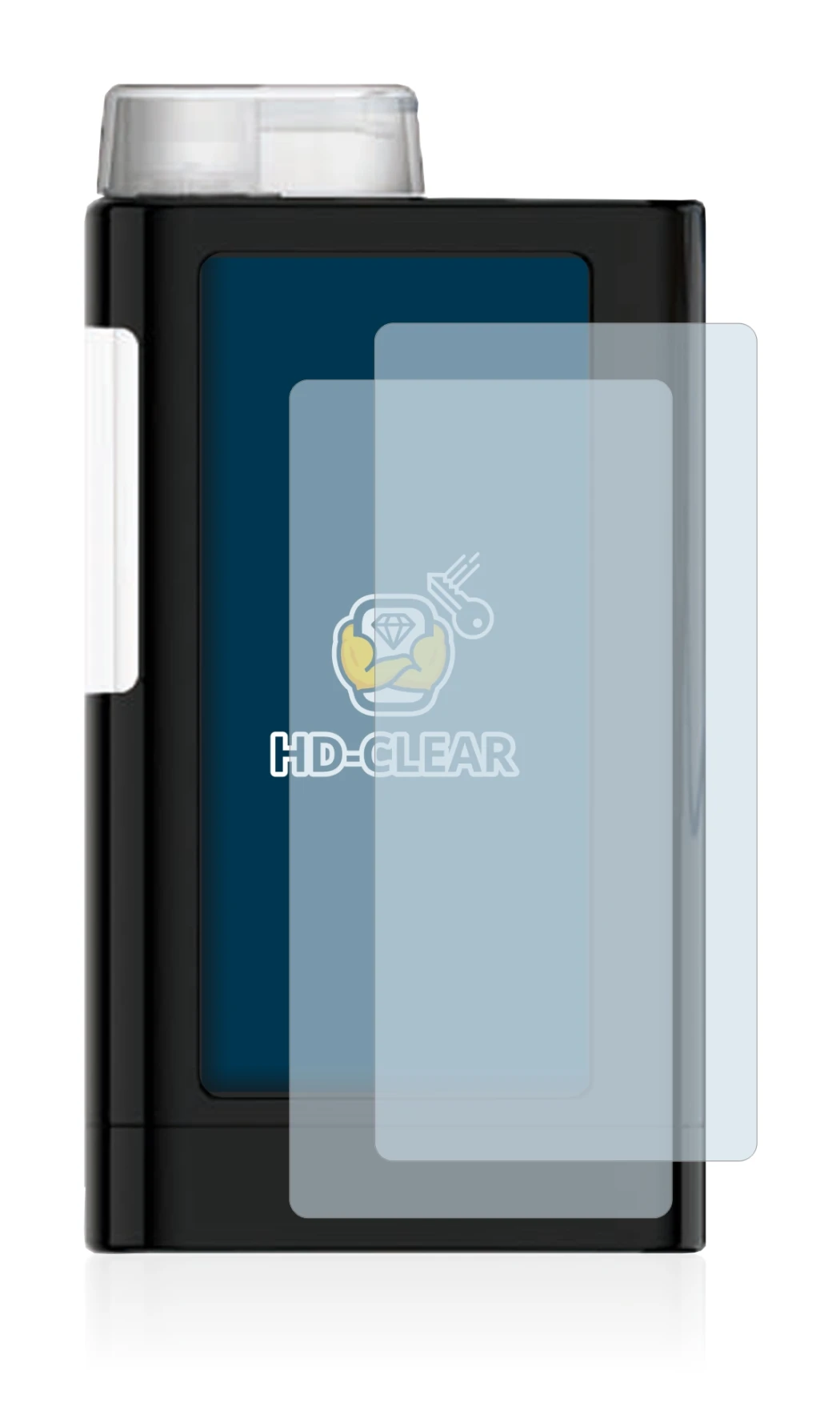 Imagen del dispositivo Mylife YpsoPump con una amplia variedad de protectores de pantalla.