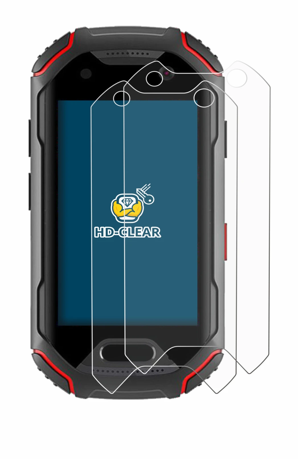 Imagen del dispositivo Unihertz Atom con una amplia variedad de protectores de pantalla.