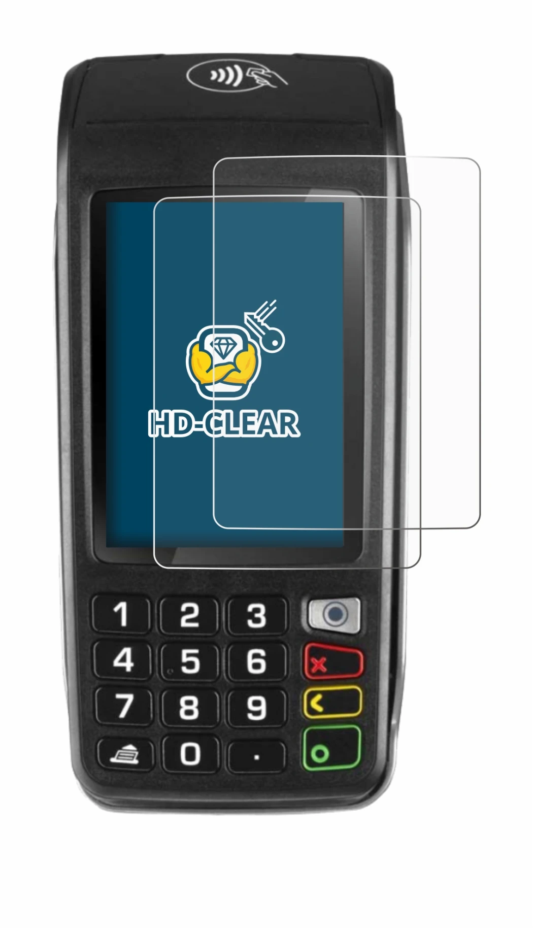 Imagen del dispositivo ingenico Move/5000 con una amplia variedad de protectores de pantalla.