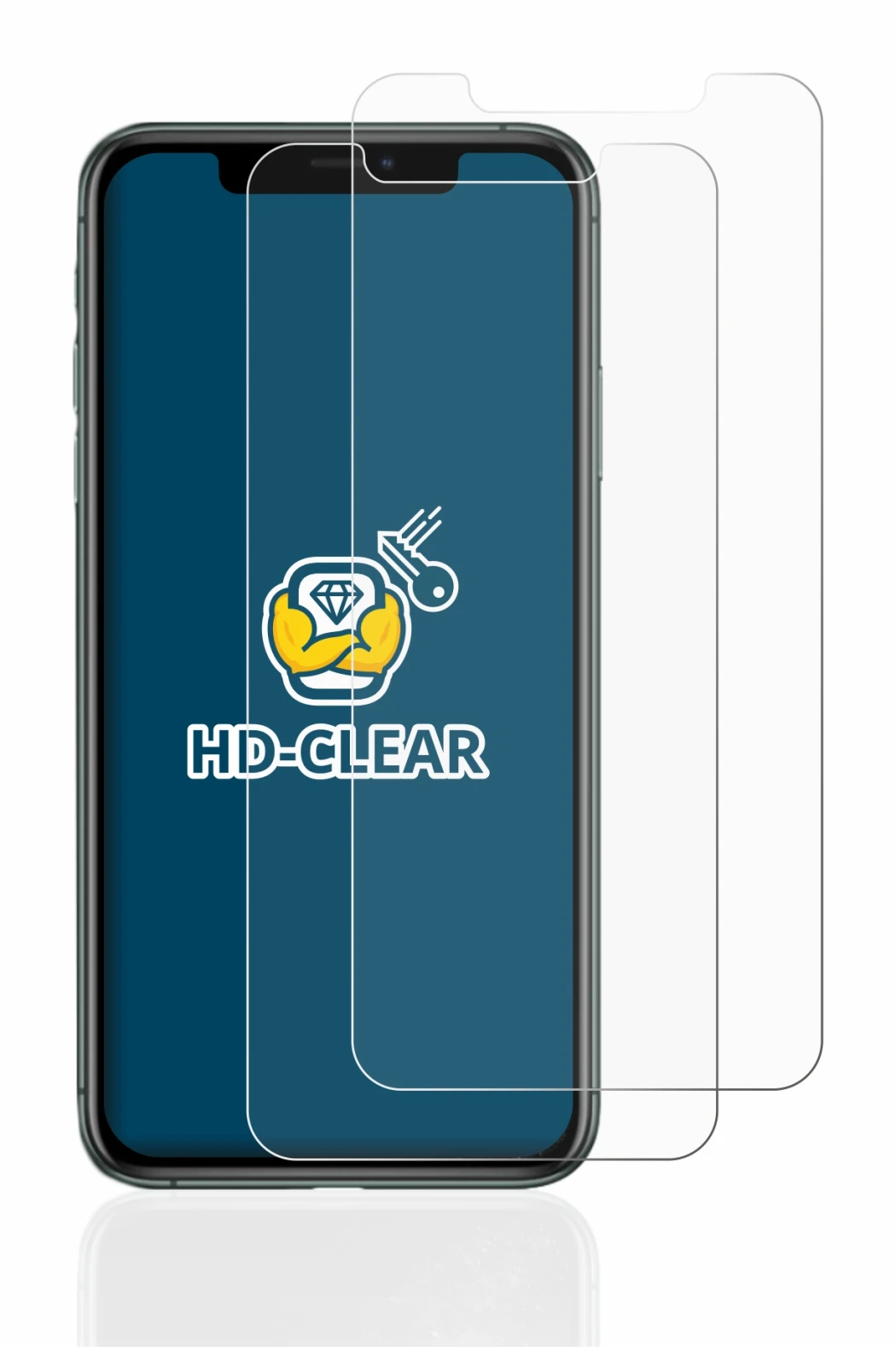 Imagen del dispositivo Apple iPhone 11 Pro Max con una amplia variedad de protectores de pantalla.