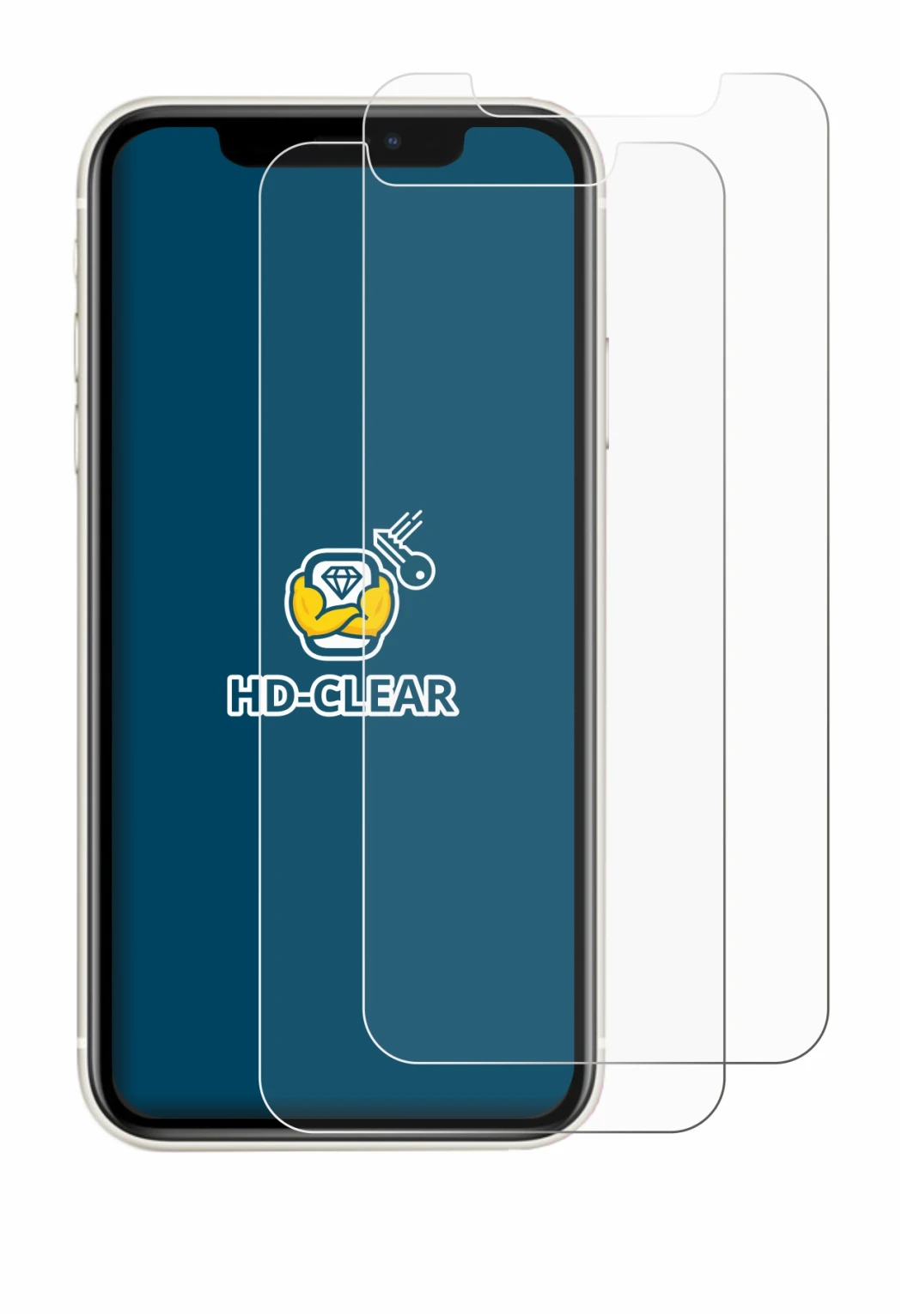 Imagen del dispositivo Apple iPhone 11 con una amplia variedad de protectores de pantalla.