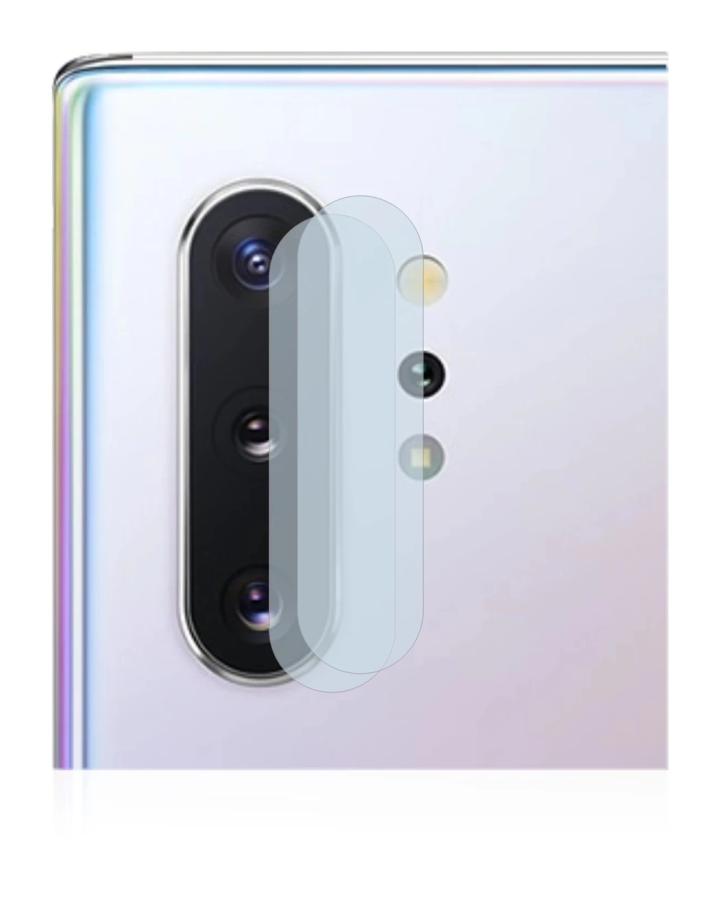 Imagen del dispositivo Samsung Galaxy Note 10 Plus (SÓLO Cámara) con una amplia variedad de protectores de pantalla.