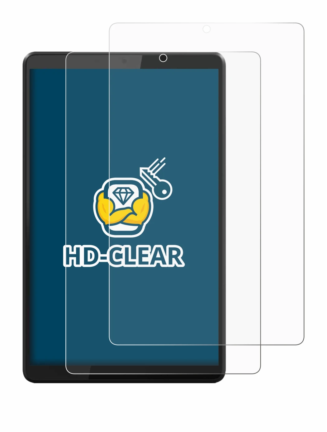 Imagen del dispositivo Lenovo Tab M8 con una amplia variedad de protectores de pantalla.
