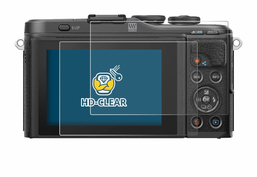 Imagen del dispositivo Olympus PEN E-PL10 con una amplia variedad de protectores de pantalla.