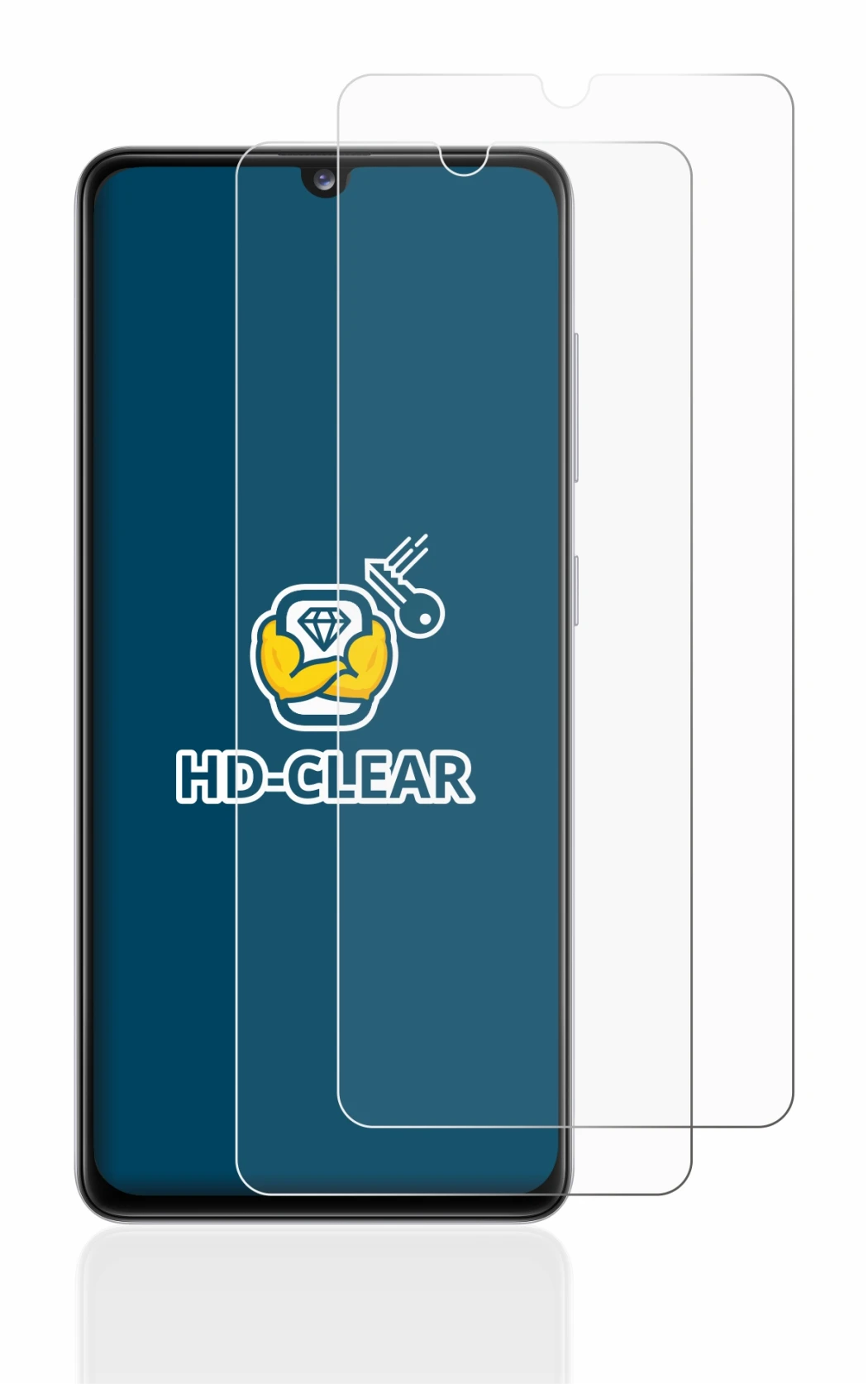 Imagen del dispositivo Samsung Galaxy A41 con una amplia variedad de protectores de pantalla.