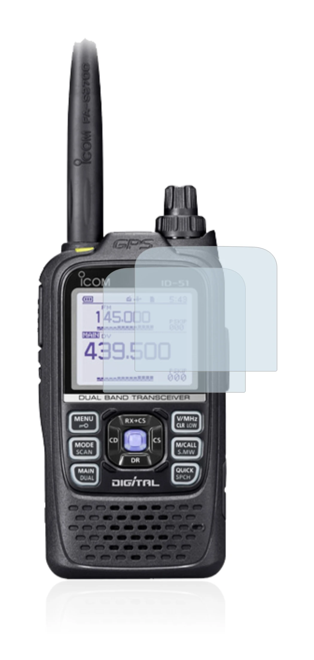 Imagen del dispositivo Icom ID-51E Plus 2 con una amplia variedad de protectores de pantalla.