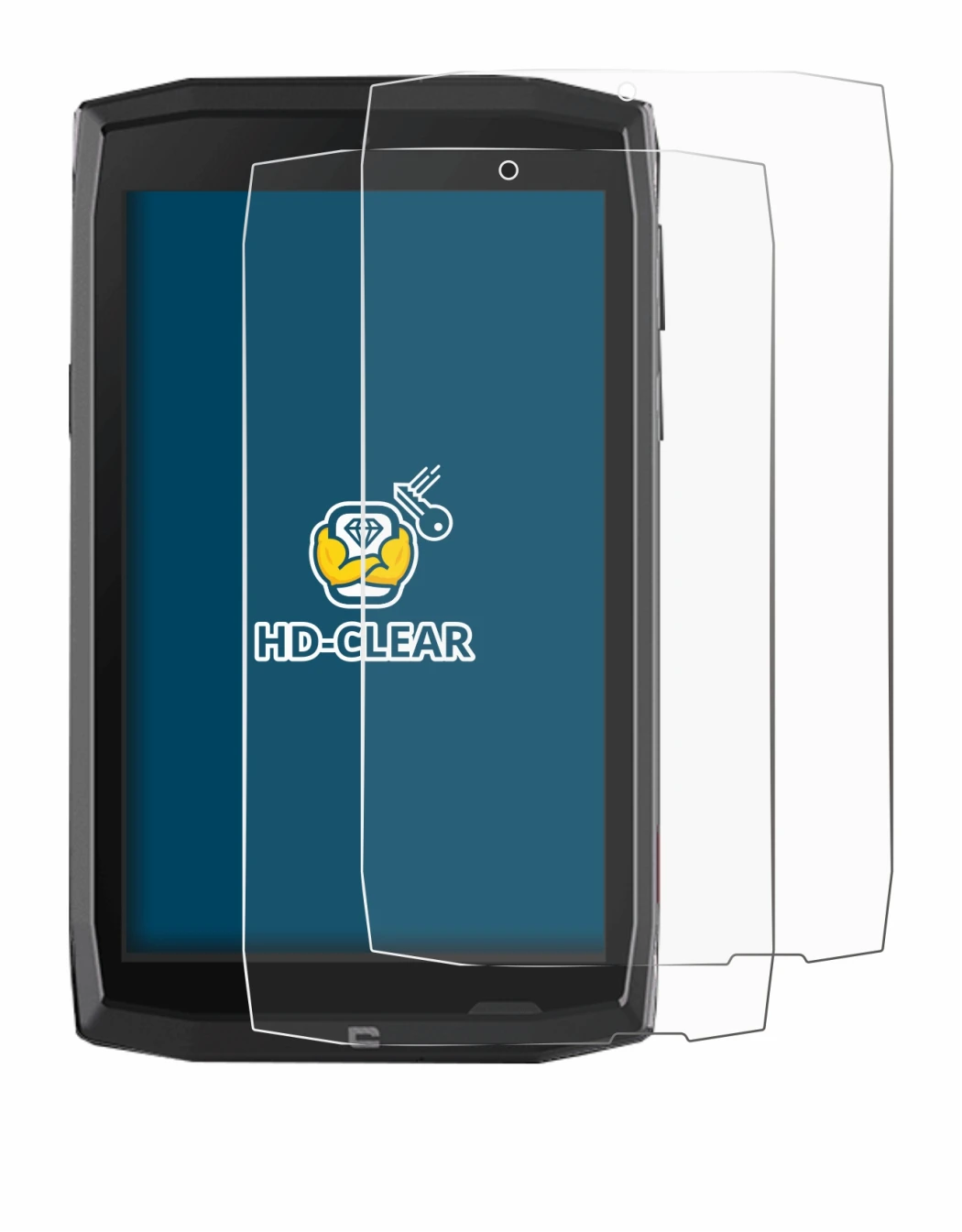 Imagen del dispositivo Crosscall Core T4 con una amplia variedad de protectores de pantalla.