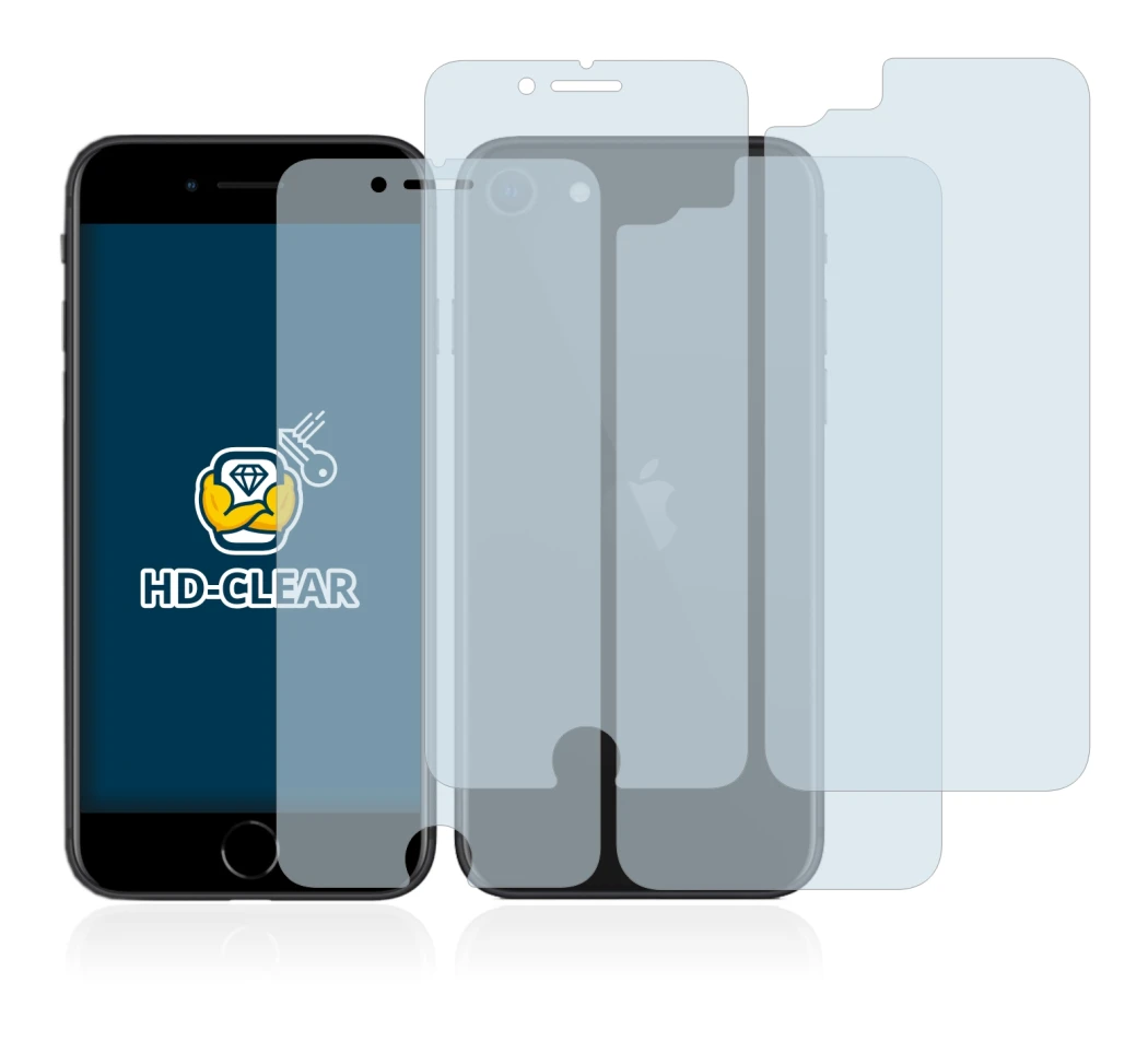 Imagen del dispositivo Apple iPhone SE 2 2020 (Frontal+Trasero) con una amplia variedad de protectores de pantalla.