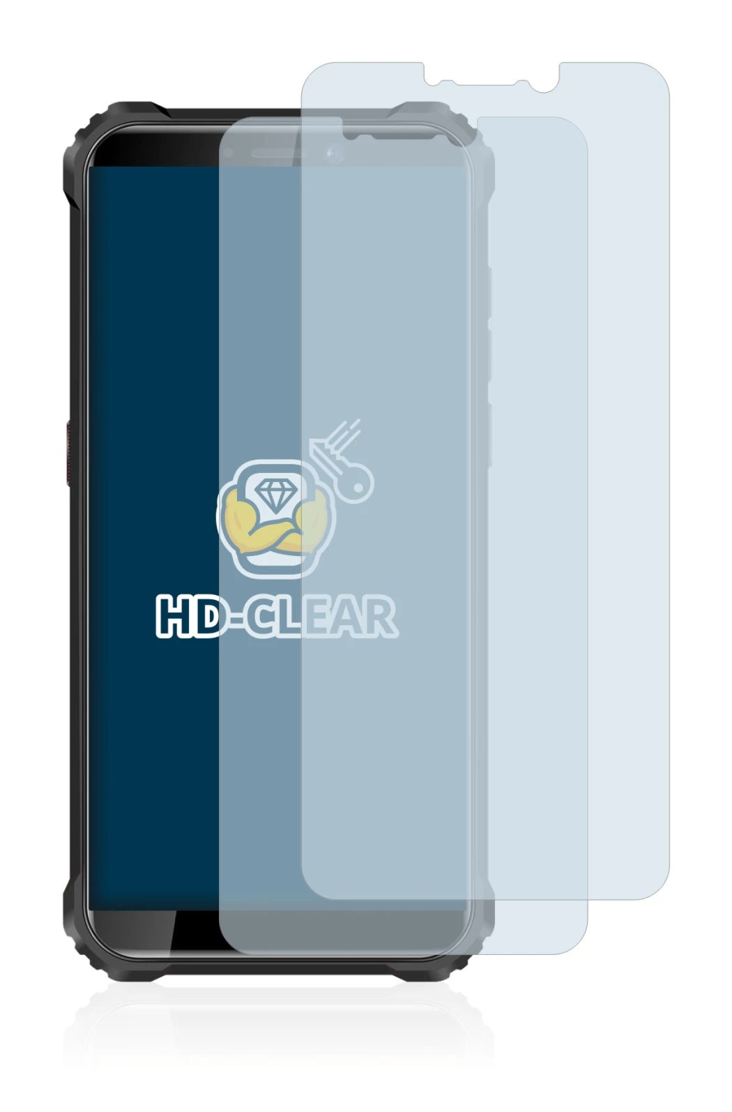 Imagen del dispositivo Oukitel WP5 con una amplia variedad de protectores de pantalla.