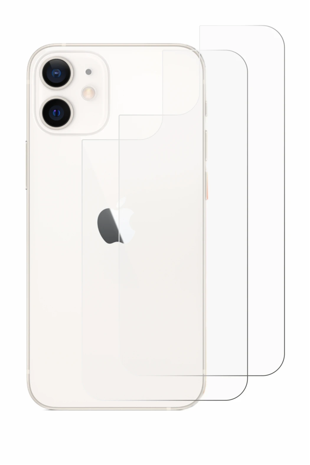 Imagen del dispositivo Apple iPhone 12 mini (Trasero) con una amplia variedad de protectores de pantalla.