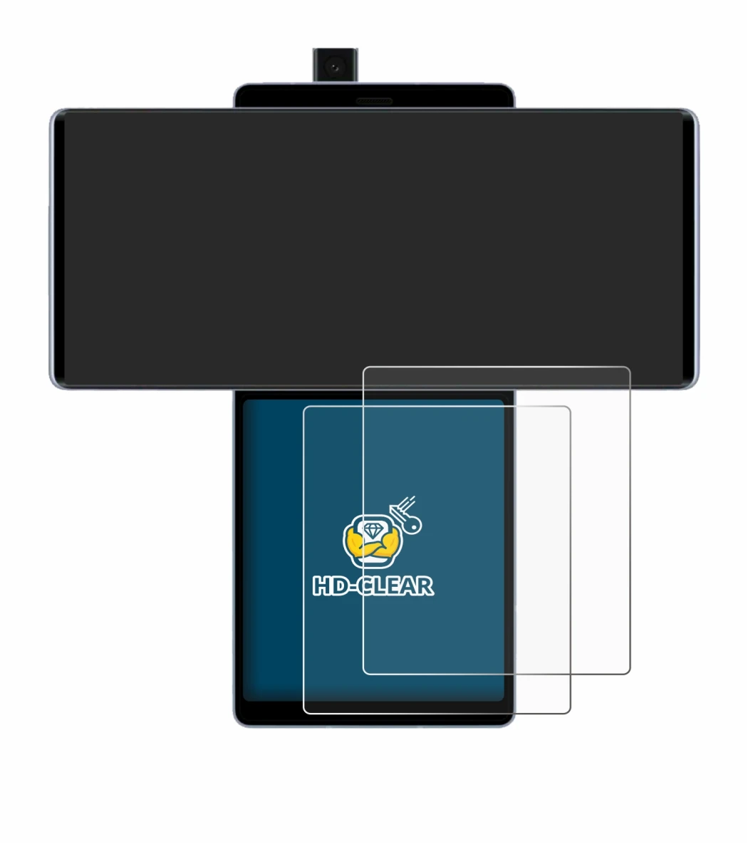 Imagen del dispositivo LG Wing (Pantalla trasera) con una amplia variedad de protectores de pantalla.