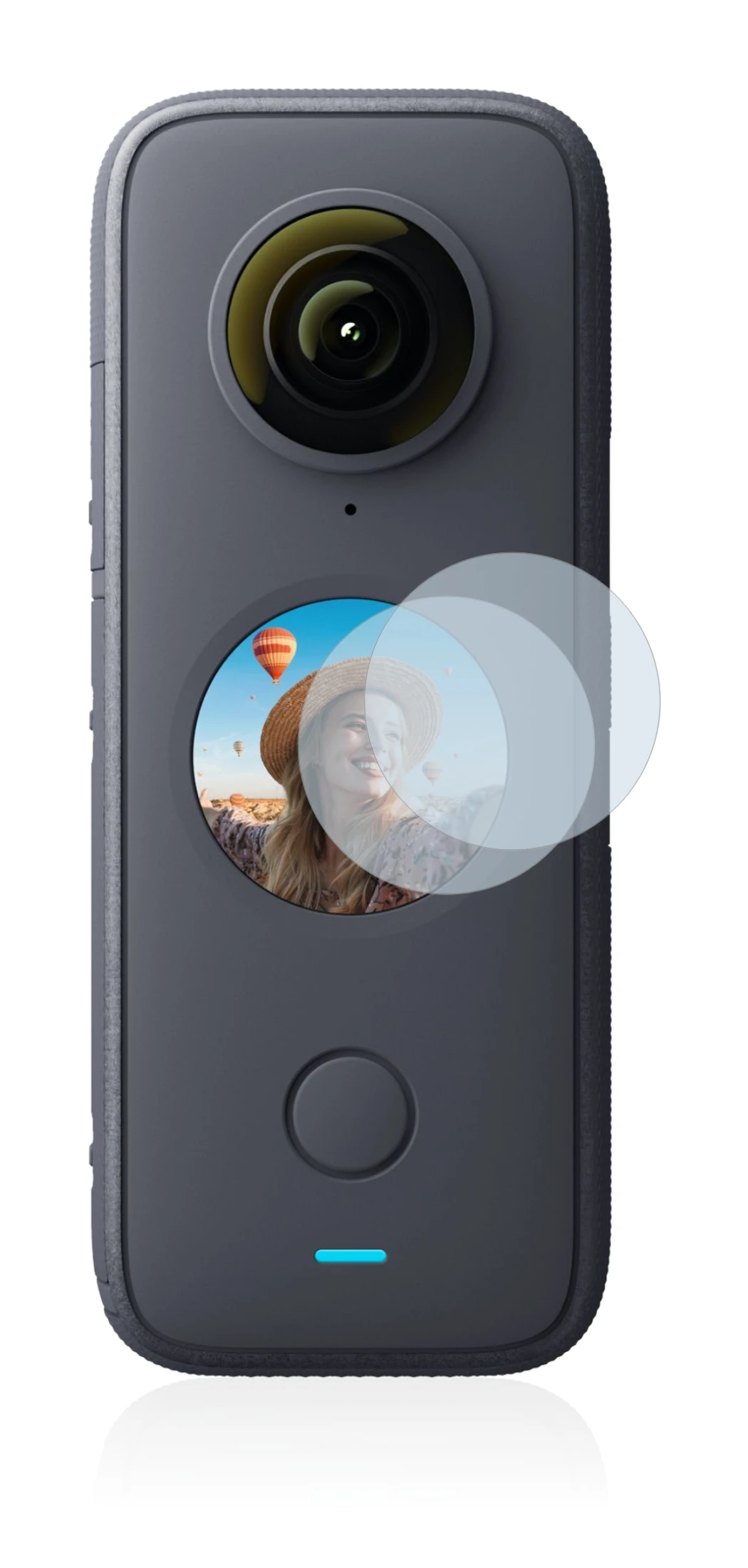 Imagen del dispositivo Insta360 One X2 con una amplia variedad de protectores de pantalla.