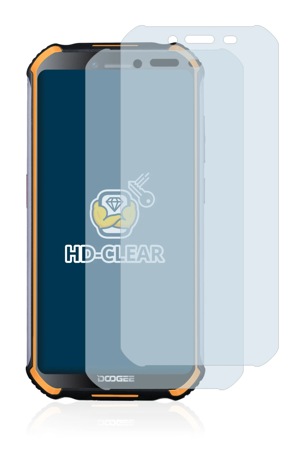 Imagen del dispositivo Doogee S40 Pro con una amplia variedad de protectores de pantalla.