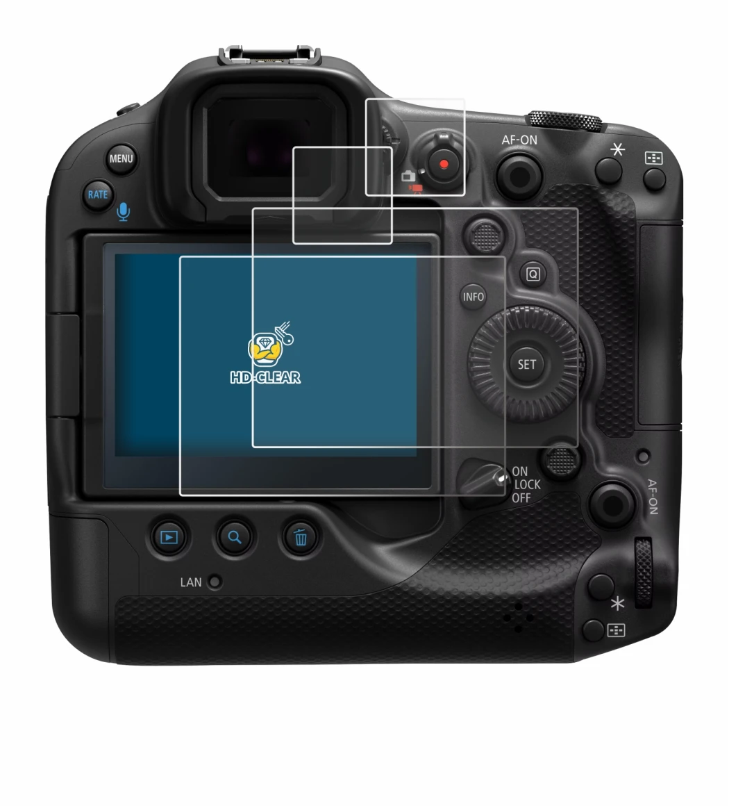 Imagen del dispositivo Canon EOS R3 con una amplia variedad de protectores de pantalla.