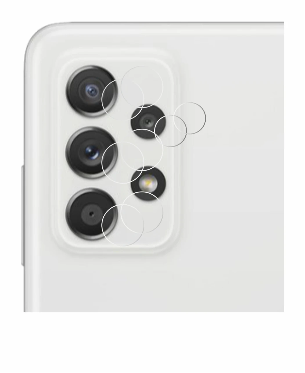 Imagen del dispositivo Samsung Galaxy A52s 5G (SÓLO Cámara) con una amplia variedad de protectores de pantalla.