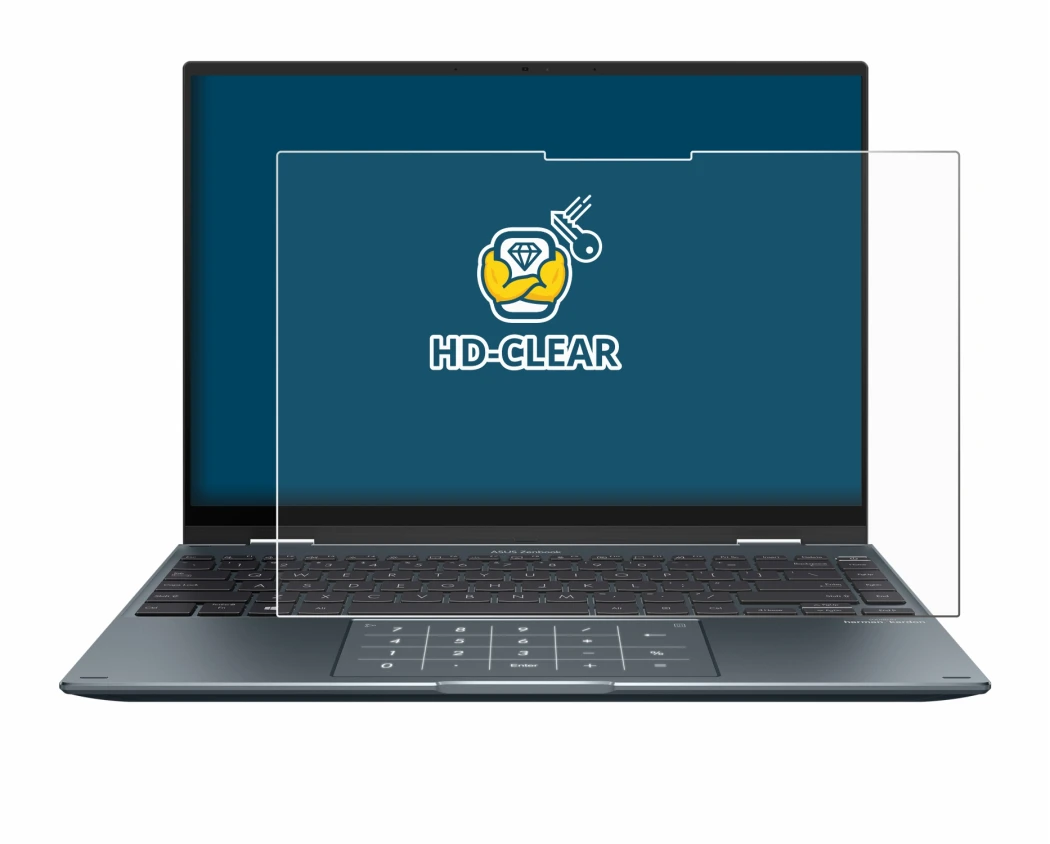 Imagen del dispositivo ASUS ZenBook 14 Flip OLED con una amplia variedad de protectores de pantalla.