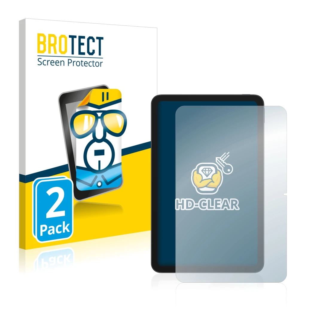 Parte frontal de un envase de producto con el logotipo de la marca BROTECT. Al lado se muestra el dispositivo Nokia T20 con su