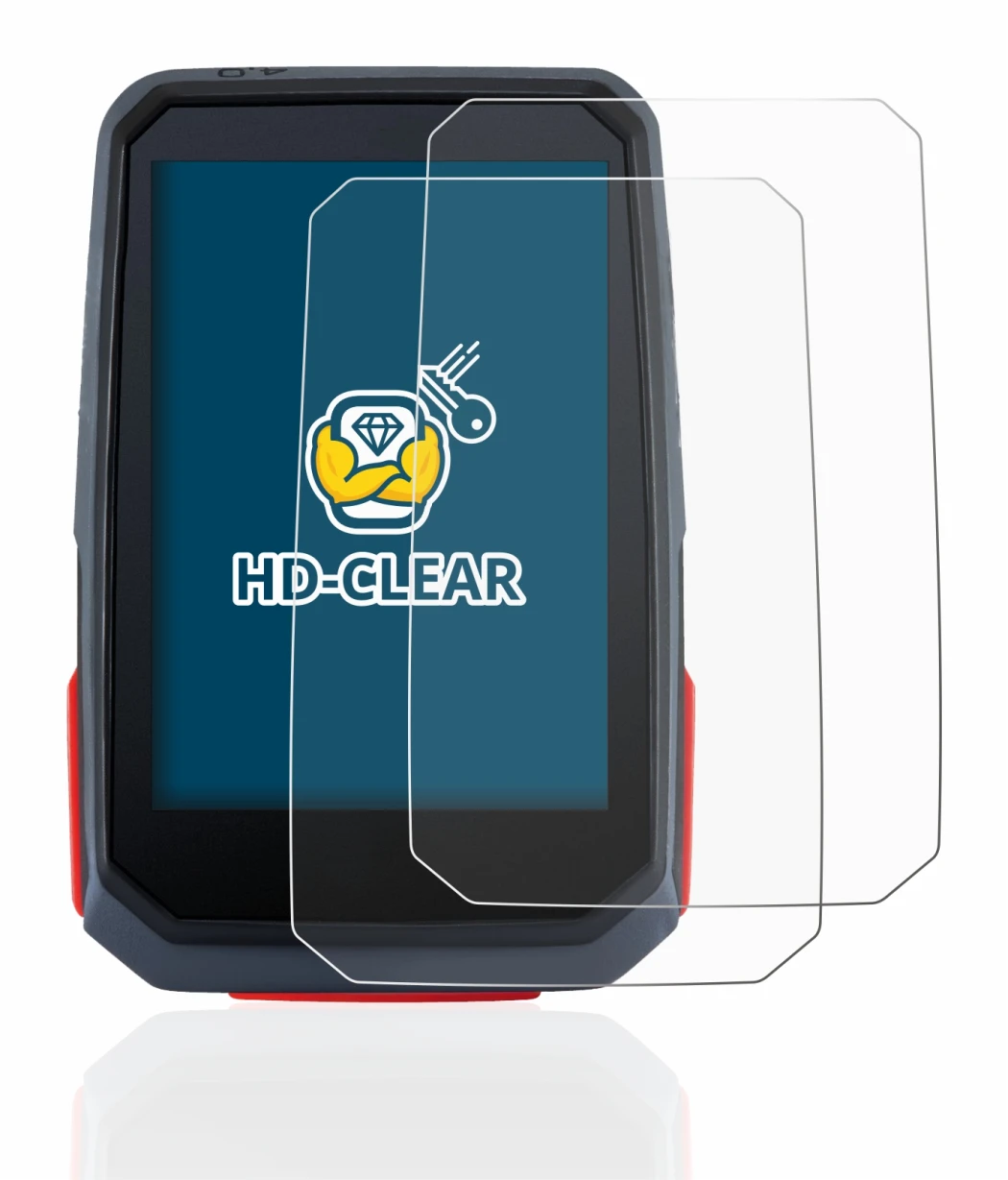 Imagen del dispositivo Sigma ROX 4.0 con una amplia variedad de protectores de pantalla.