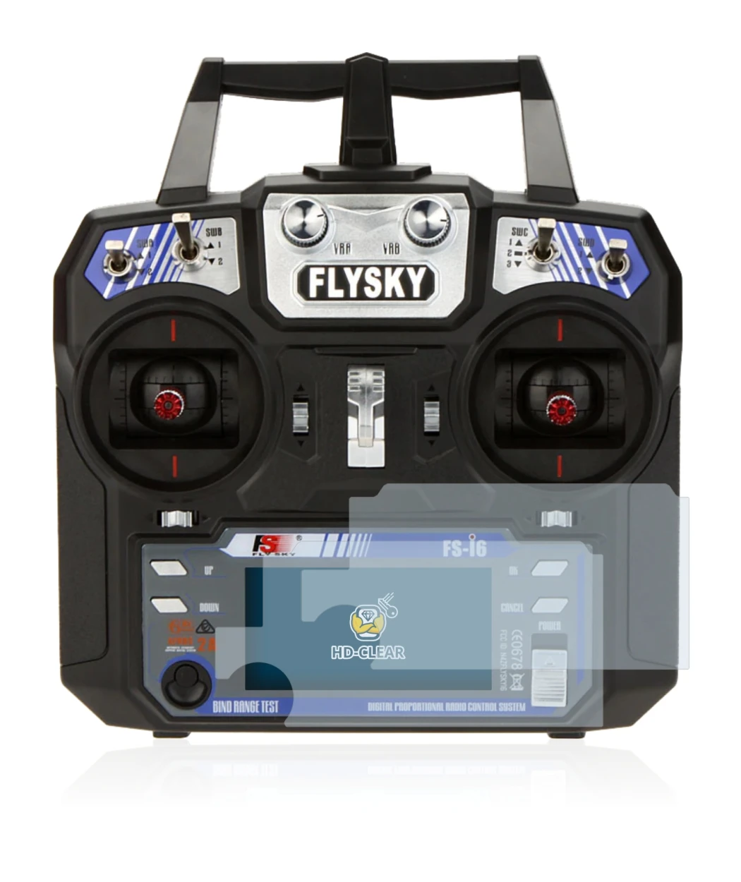 Imagen del dispositivo FlySky FS-i6 con una amplia variedad de protectores de pantalla.