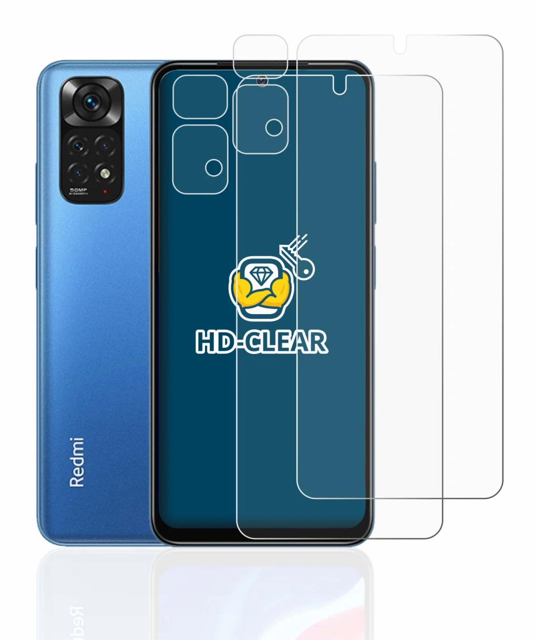 Imagen del dispositivo Xiaomi Redmi Note 11 (Frontal+Cámara) con una amplia variedad de protectores de pantalla.